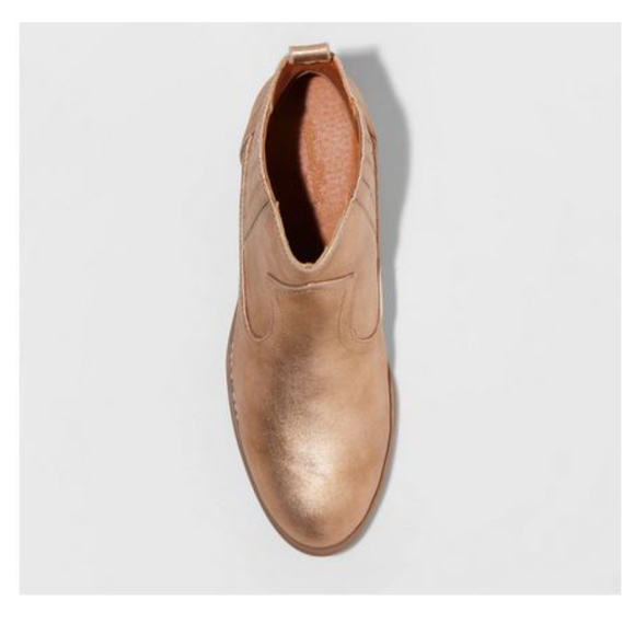 NWT Mettalic Western Ankle Boots-9 - Picture 2 of 4